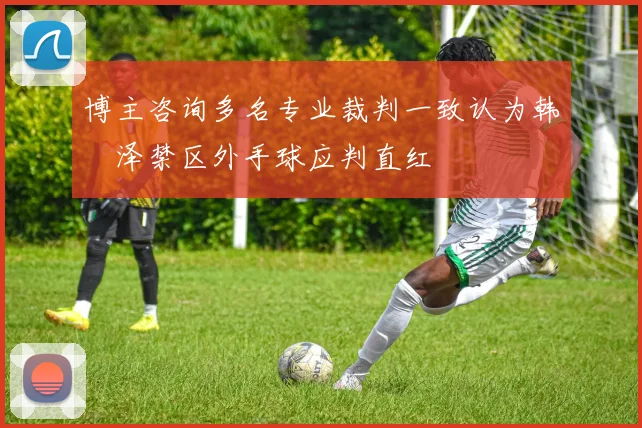 博主咨询多名专业裁判一致认为韩镕泽禁区外手球应判直红